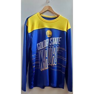 Golden State Warriors NBA Long Sleeve Jersey/ Shirt Blue/Gold Logo Men's XL